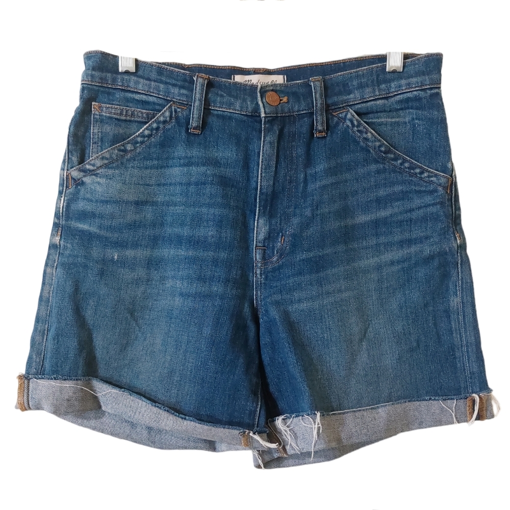 Madewell Wide Leg Crop Cut Off Blue Jean Denim Casual Shorts Size 28